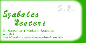 szabolcs mesteri business card